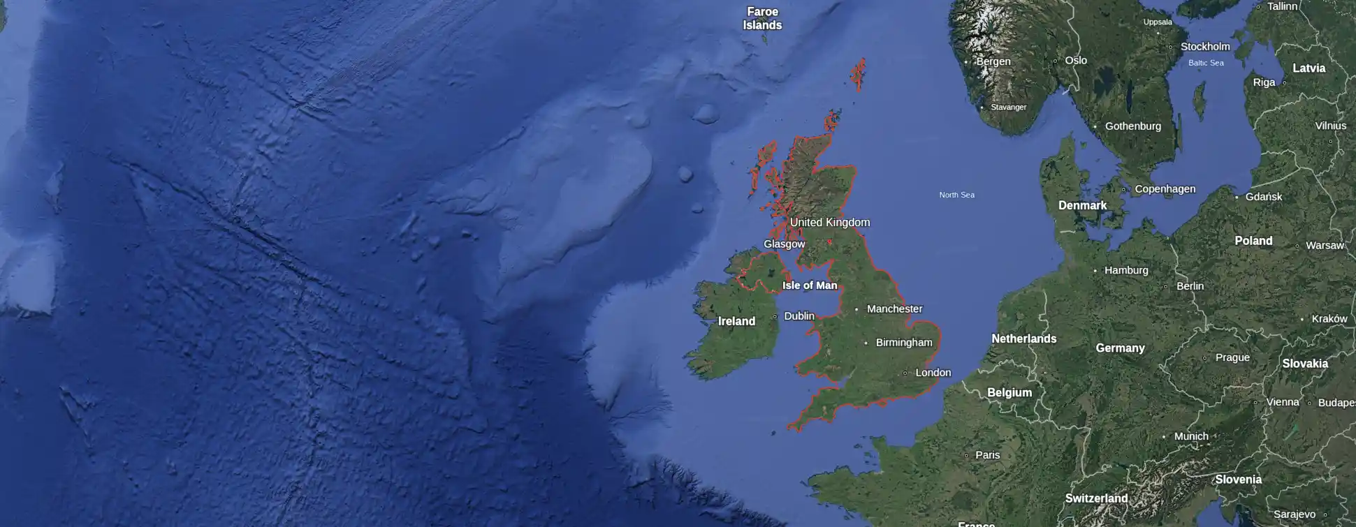 Map showing Quanta Digital Studio coverage areas across the United Kingdom